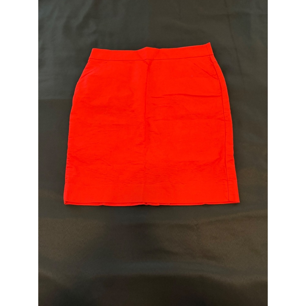 J.Crew The Pencil Skirt Red Cotton Blend Knee Length Size 12 Office Wear